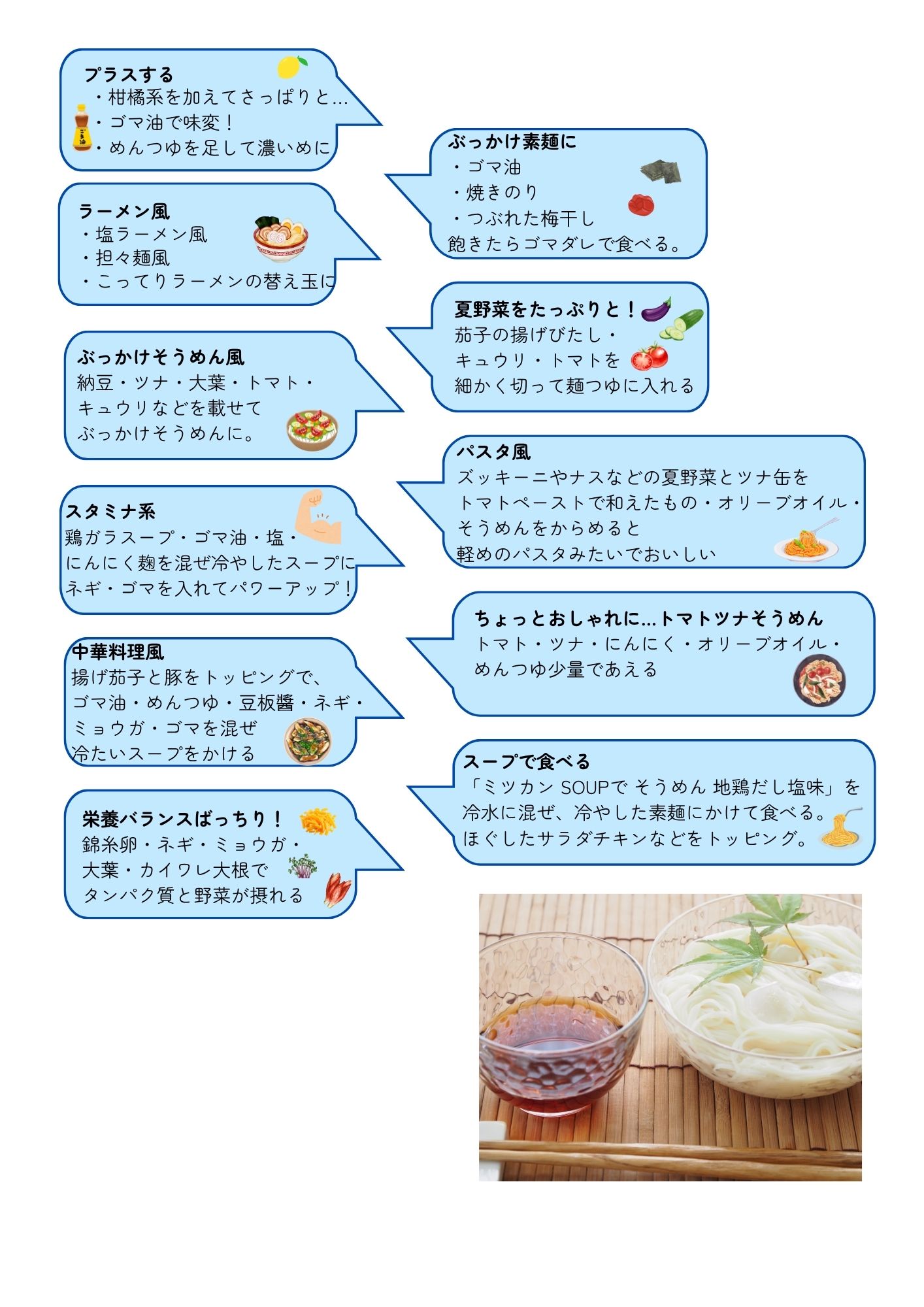 いつものそうめんに飽きたら…
常盤産業スタッフに聞いた凹面アレンジ!